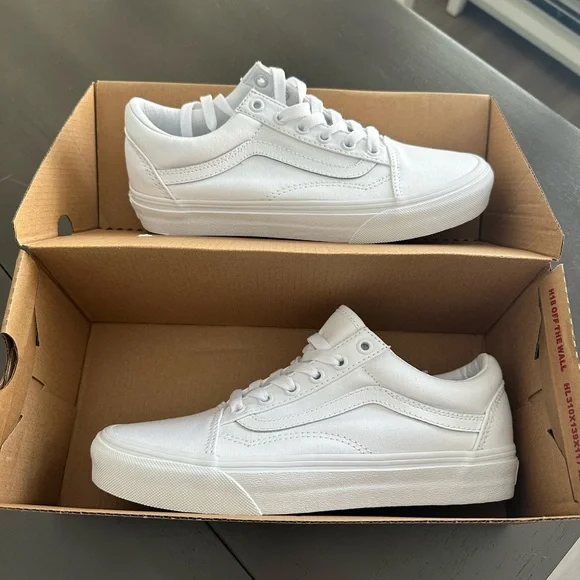 NEW Vans | Wide old skool white vans - Picture 1 of 9